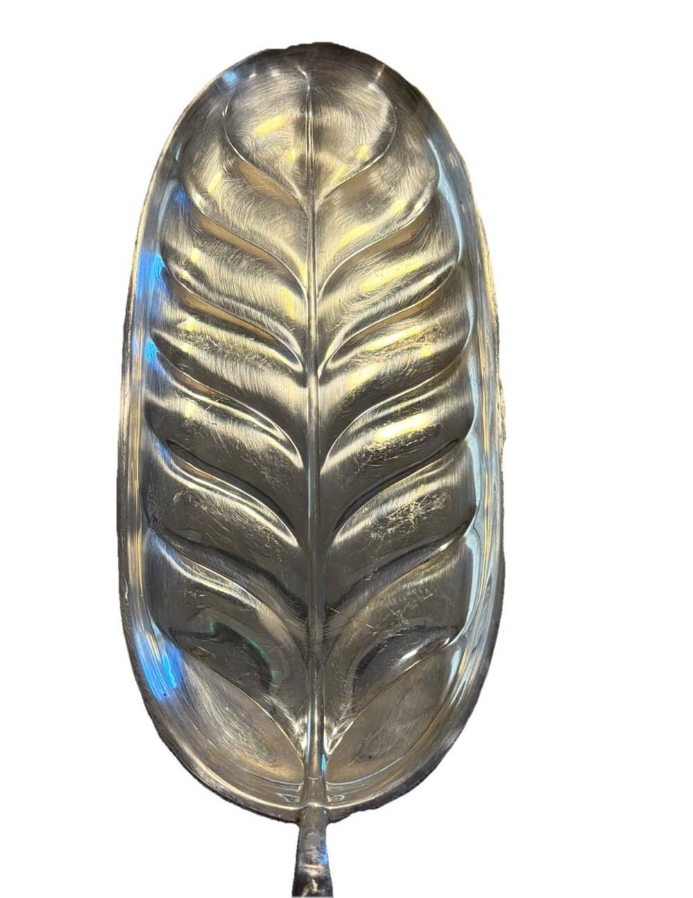 VNTG Mid-Century International Silver Co Banana Leaf Tray Platter 17.5” #8194